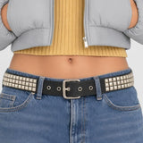 Black Silver Studded Belt
