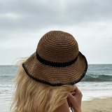 Straw Summer Bucket Hat With Foldable Brim