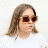 Oversized Matte Crystal Frame Cateye Sunglasses