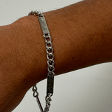 Chunky silver bracelet with T bar clasp