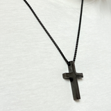 Cross Pendant Necklace in Black