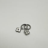 Mini Clover Drop Hoop Earrings in Silver