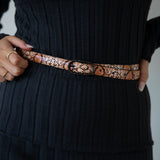 Faux Snake Print Thin Belt in Coral