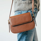 Rounded Cross Body Bag in Brown