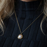 Pearl Square Pendant Necklace in Gold