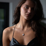 Pearl Square Pendant Necklace in Silver