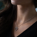 Heart Shape Pendant Necklace in Silver