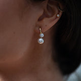 Double Pearl Earring in Gold