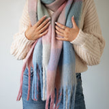 Light Checked Print Scarf