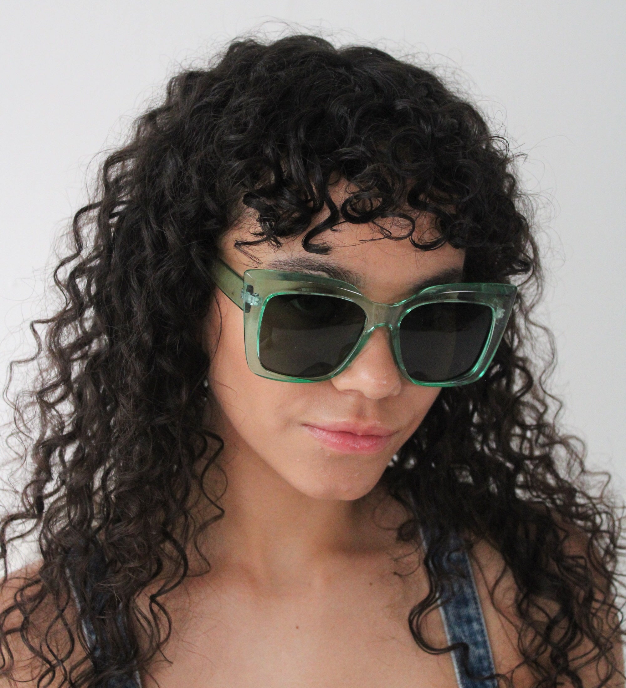 Clear plastic frame cat eye style sunglasses - svnx