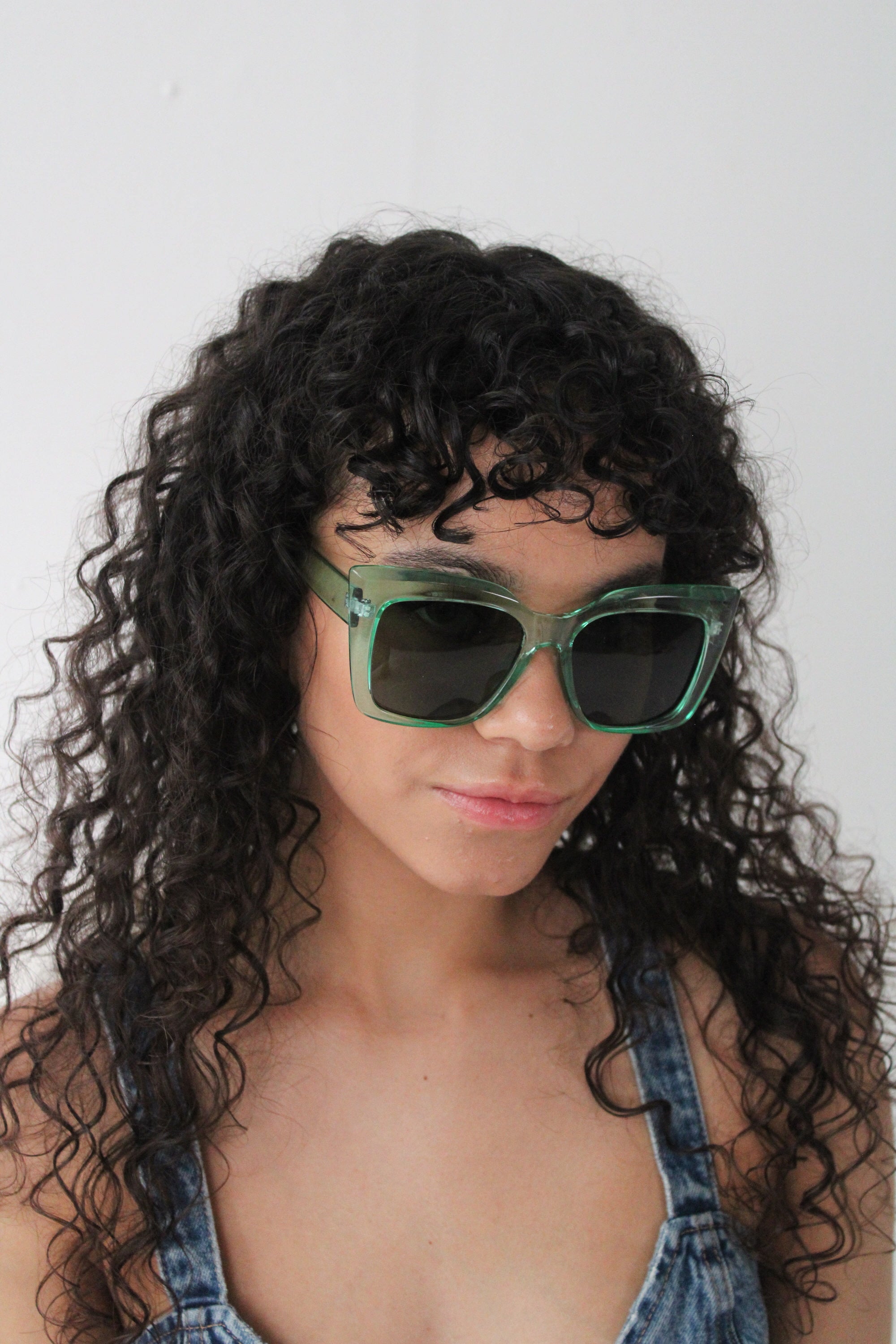 Clear plastic frame cat eye style sunglasses - svnx
