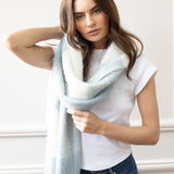 Chunky Grey and White Check Scarf