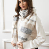 Soft Neutral Striped Scarf