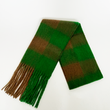 Khaki Trapper & Brown Green Check Scarf Set - Mens