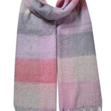 Light Pink Grey Stripe Scarf - svnx