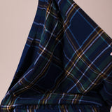 Tartan Print Scarf In Navy