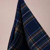 Tartan Print Scarf In Navy