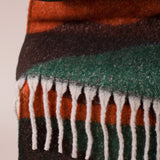 Chunky Contrasting Scarf In Brown Orange