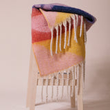 Chunky Contrasting Scarf In Pink Yellow