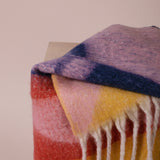 Chunky Contrasting Scarf In Pink Yellow