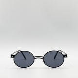 Retro Round Sunglasses in Black - svnx