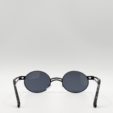 Retro Round Sunglasses in Black - svnx