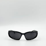 Racer Style Sunglasses with Black Lenses