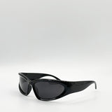 Racer Style Sunglasses with Black Lenses