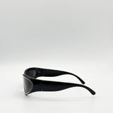 Racer Style Sunglasses with Black Lenses