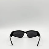 Racer Style Sunglasses with Black Lenses