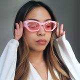 Angular Framed Sunglasses in Pink