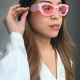 Angular Framed Sunglasses in Pink