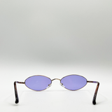 Metal Oval Frame Sunglasses with Lilac Lenses