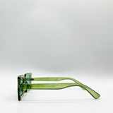 Square Frame Sunglasses in Green with Green lens