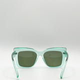 Clear plastic frame cat eye style sunglasses - svnx
