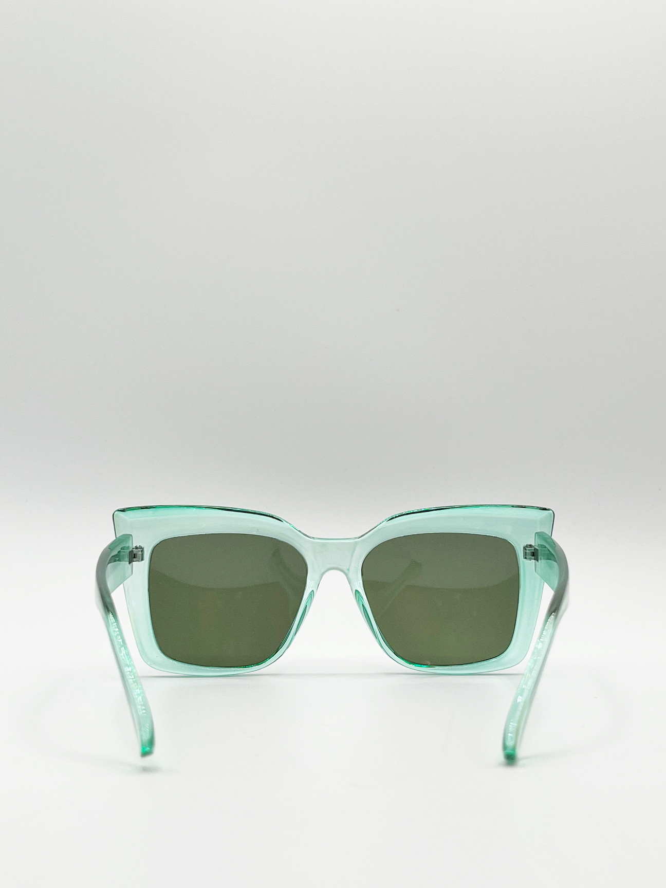 Clear plastic frame cat eye style sunglasses - svnx