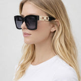 Oversized Sunglasses with Gold chain detail - svnx