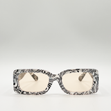 Zebra Print square frame sunglasses