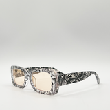 Zebra Print square frame sunglasses