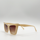 Oversized angular cateye sunglasses in Mocha