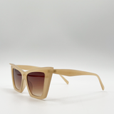 Oversized angular cateye sunglasses in Mocha - svnx