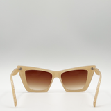 Oversized angular cateye sunglasses in Mocha - svnx