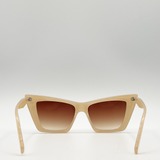 Oversized angular cateye sunglasses in Mocha