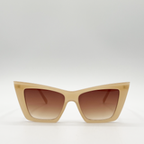 Oversized angular cateye sunglasses in Mocha