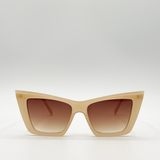 Oversized angular cateye sunglasses in Mocha - svnx
