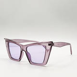 Oversized angular cateye sunglasses in Purple