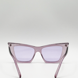 Oversized angular cateye sunglasses in Purple