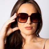 Oversized Lightweight Square Frame Sunglasses in Tortoiseshell