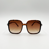 Oversized Lightweight Square Frame Sunglasses in Tortoiseshell