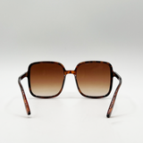 Oversized Lightweight Square Frame Sunglasses in Tortoiseshell